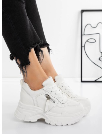 Дамски бели кецове на платформа 